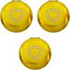 Stephanie Imports Set of 3 Slim Heart-Shaped Double Sided Magnifying Compact Mirrors (Gold with Rhinestone Heart, Small) view 1
