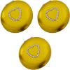 Stephanie Imports Set of 3 Slim Heart-Shaped Double Sided Magnifying Compact Mirrors (Gold with Rhinestone Heart, Small) view 2