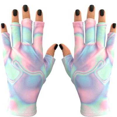 ManiGlovz - The Original UPF 50+ UV Light Protective Nail Gloves |Gel Manicure Gloves and Anti UV Fingerless Gloves for Women | Can be Used as Sun Protection Gloves for Driving| Holographic Happiness