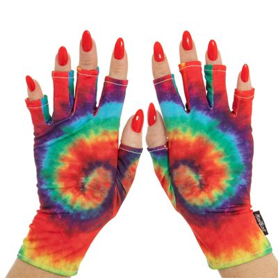 ManiGlovz - The Original UPF 50+ UV Light Protective Nail Gloves | Gel Manicure Gloves and Anti UV Fingerless Gloves for Women | Can be Used as Sun Protection Gloves for Driving | Rainbow Thunder