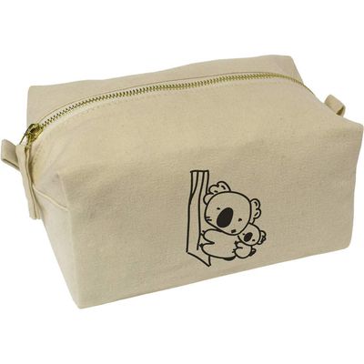 Azeeda 'Cuddly Koalas' Canvas Wash Bag/Makeup Case (CS00015520)