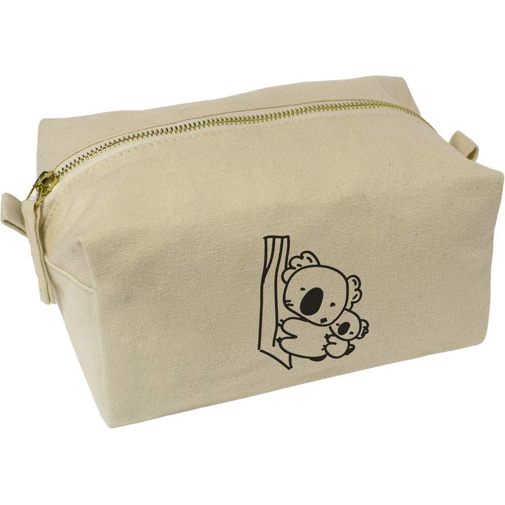 Azeeda 'Cuddly Koalas' Canvas Wash Bag/Makeup Case (CS00015520)
