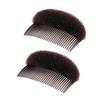 2PCS Women Lady Girls Soft Sponge Foam Hair Base Inserts Bump Up Pads Stick Bun Maker Hair Styling Clip Comb Braid Tool Styling Accessories Brown view 1