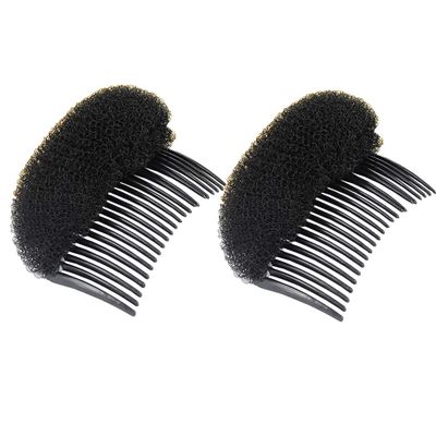 2PCS Women Lady Girls Soft Sponge Foam Hair Base Inserts Bump Up Hair Pads Stick Bun Maker Hair Styling Clip Hair Comb Braid Tool Hair Styling Accessories Black