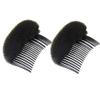 2PCS Women Lady Girls Soft Sponge Foam Hair Base Inserts Bump Up Hair Pads Stick Bun Maker Hair Styling Clip Hair Comb Braid Tool Hair Styling Accessories Black view 1