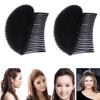 2PCS Women Lady Girls Soft Sponge Foam Hair Base Inserts Bump Up Hair Pads Stick Bun Maker Hair Styling Clip Hair Comb Braid Tool Hair Styling Accessories Black view 3