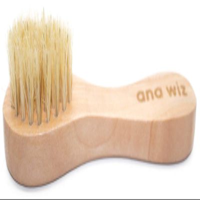 ana wiz Wooden Facial Brush with Soft Natural Boar Bristles & Lotus Wood Handle