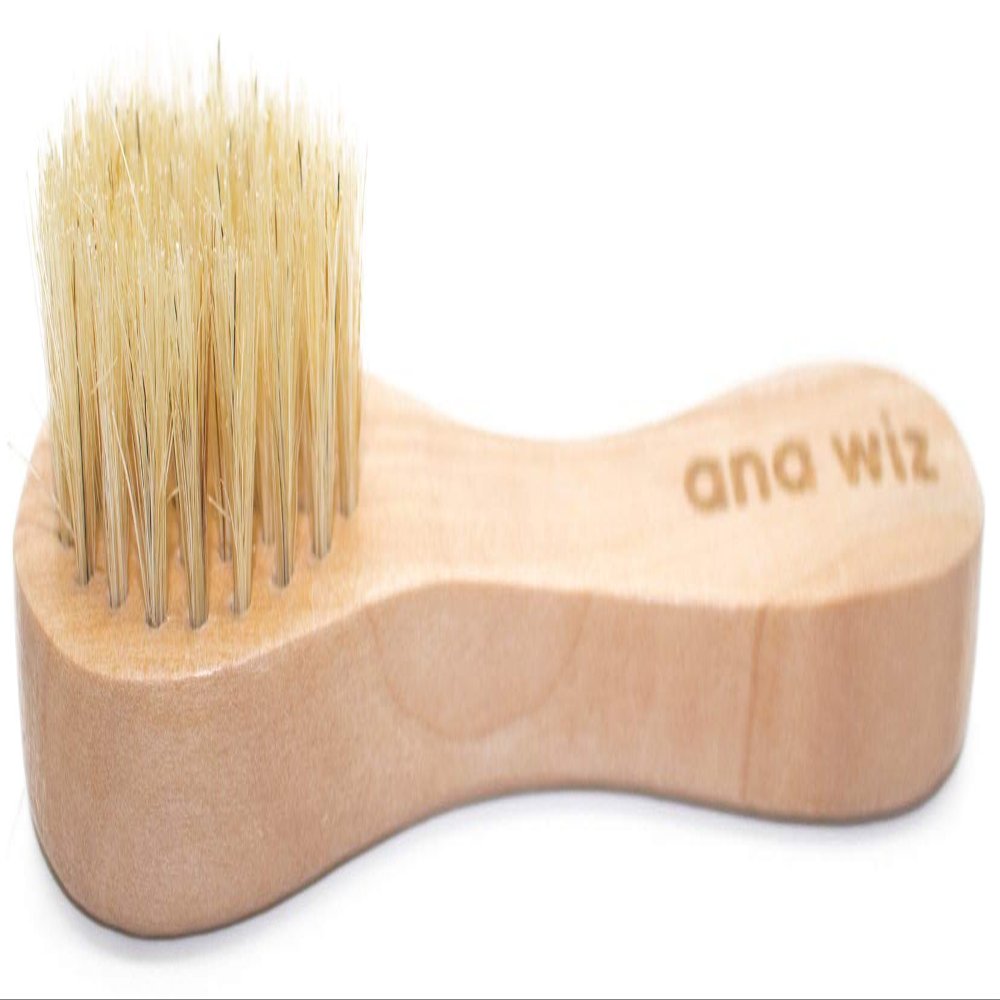 ana wiz Wooden Facial Brush with Soft Natural Boar Bristles & Lotus Wood Handle