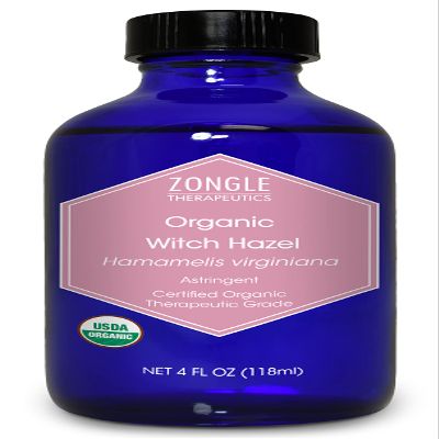 Organic, Witch Hazel 100% Pure, Witch Hazel, for Face, Acne, Butt, Skin, Scalp, Hair, Body by Zongle Therapeutics, 4 OZ