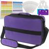 Giant 124 Essential Oils Train Case for 5ml, 10ml and 15ml Bottles  Shoulder Style Soft Case with Tall Plush Black Felt Inlay EVA Insert, Premium Metal Connectors and Double Zippers (Orchid Purple) view 1