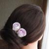 1 pc Bridal Floral Hairpin with Purple Rose Wedding Headpiece for Bride Flower Hair Pin view 3