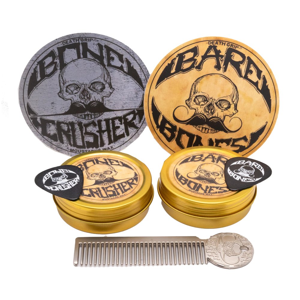 Moustache Care Gift Set by Vintage Grooming Co. (Bone Crusher & Bare Bones Combo)