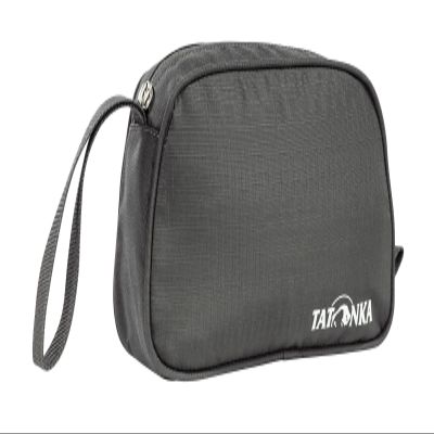 Tatonka Small Cosmetic Bag with Carrying Strap and Three Additional Flat Pockets, Titanium Grey, 1,5 Liter (23 x 13 x 8 cm)