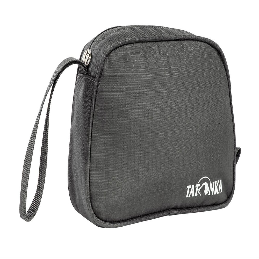 Tatonka Small Cosmetic Bag with Carrying Strap and Three Additional Flat Pockets, Titanium Grey, 1,5 Liter (23 x 13 x 8 cm)