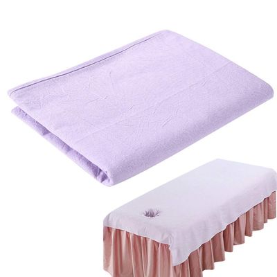 Beauty Massage Bed Sheets, Salon Massage SPA Couch Soft Cotton Bed Cover Protector with Face Breath Hole (Lilac)
