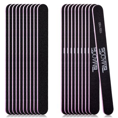 20Pack Nail Files, TsMADDTs Double Sided Emery Board 100 180 Grit Manicure File for Natural Acrylic Artificial Nail for Girls Women Men