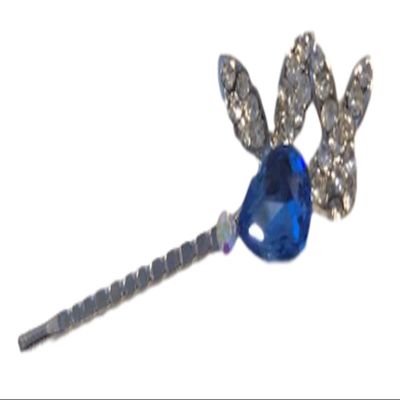 Crystal Rabbit Hair Pin/Bobbi Pin (Blue)
