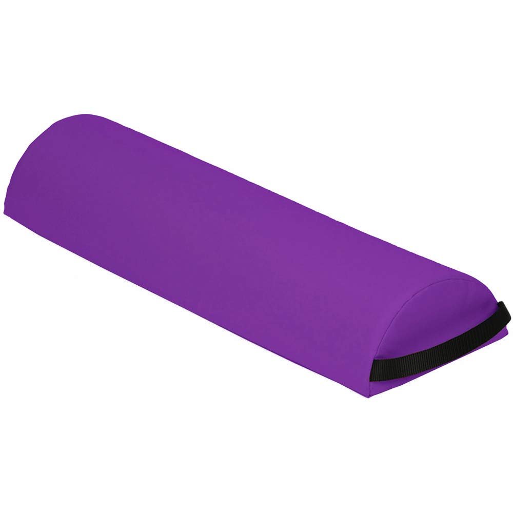 6" Diameter Deluxe Firm Support Massage Table Half Round Bolster - 6" x 3" x 25" Half Cylinder Pillow for Knees, Legs, Neck or Ankles (Purple)