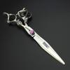 7 inch barber scissors, purple diamond barber scissors, suitable for barbers/families/individuals(7 Inch Flat-AA) view 4