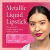 Aromi Hot Pink Metallic Liquid Lipstick | Magenta Lip Color with Shimmery Finish, Vegan, Cruelty-free, Long-Lasting and Smudge Proof (Fab Flamingo) view 2