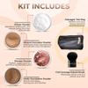 6pc FULL SIZE KIT (COCOA) KABUKI & KABAGGIE Tote Mineral Makeup Set Matte Foundation Bare Face Sheer Powder Cover view 2