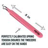 Blackhead Acne Extraction Tweezers - FEITA Pro & Surgical-Grade Stainless Steel Bend Curved Comedone Extractor Tweezer Tool for Remove Whitehead and Clogged Pores, Pimple - Pink view 4