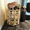 LUGUNU Makeup Brush Holder Organizer Crystal Vanity Decor Bling Personalized Comb Brushes Pen Storage Box Container (Gold 1 Pack) view 3