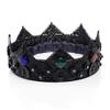 Anderson's Black Charlemagne Crown with Colored Gem Accents, 3 1/4 Inches, King Crown For Prom, Homecoming, School Dance, Costume, Party, Pageant, Event, Halloween, Birthday, Mardi Gras view 1