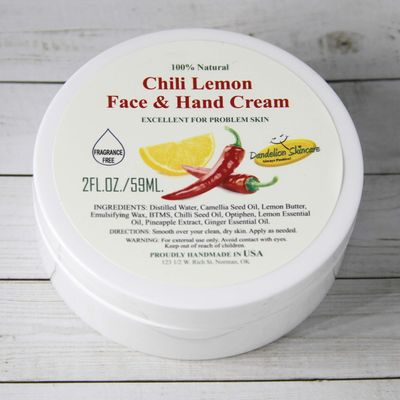 Chili Lemon Face & Hand Cream with pineapple extract. Perfect for oily and combination skin! 2 0Z.