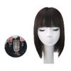 12" Thick Human Hair Forehead Topper for Women, Silk Base Parting Clip in Wiglet Hairpieces for Thinning Hair, Straight view 2