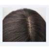 12" Thick Human Hair Forehead Topper for Women, Silk Base Parting Clip in Wiglet Hairpieces for Thinning Hair, Straight view 4
