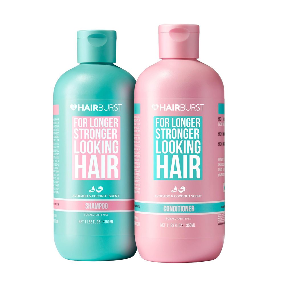 HAIR BURST Shampoo and Conditioner Set SLS Free Hair Growth and Thickening Treatment for Women - Coconut and Avocado Scented - Suitable for All Types, Promotes Strong and Healthy Hair