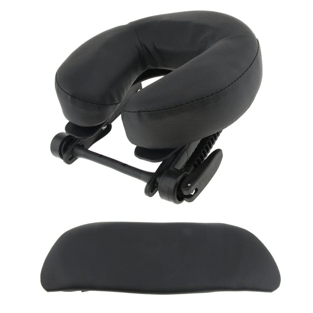 Baoblaze Pack of 3, Massage Table Headrest Replacement Adjustable & Face Cradle Cushion & Arm Rest Sling Pad for SPA, Body Beauty - Black