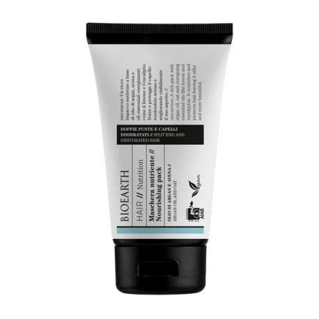 BIOEARTH - Nourishing Hair Mask - For dehydrated hair - Against split ends - With oats and argan oil - AIAB - Vegan - Nickel Tested - 150 ml