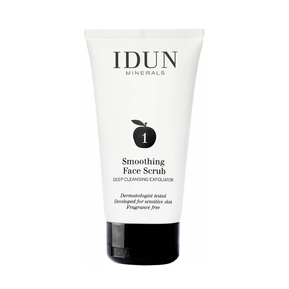 Idun Minerals Smoothing Face Scrub - For Renewed, Deeply Cleansed And Brighter Skin - Soft Creamy Texture - Soften The Skin - Removes Dead Skin Cells - Removes Impurities From The Skin - 2.53 Oz
