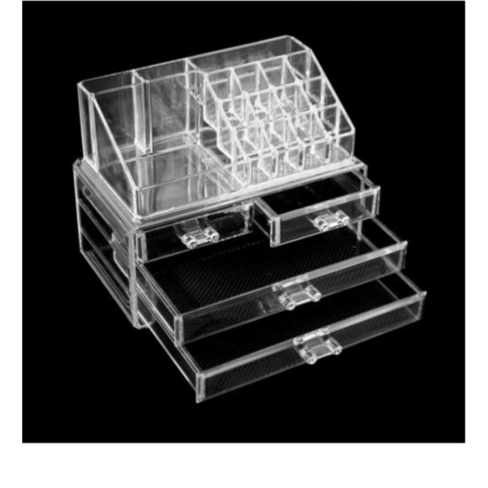 Acrylic Jewelry Makeup Cosmetic Organizer Case Display Holder Storage Box Drawer