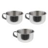 3pcs Bathroom Salon Stainless Steel Men Barber Shaving Mug Bowl Kit view 3