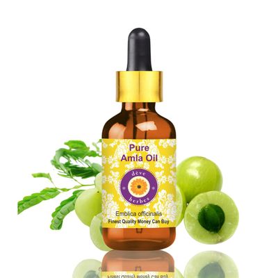 dve herbes Amla Oil (Emblica officinalis) with Glass Dropper | Infused | Pure | Non-Sticky | Lightweight | for Facial Care | Men & Women | 30ml (1 oz)