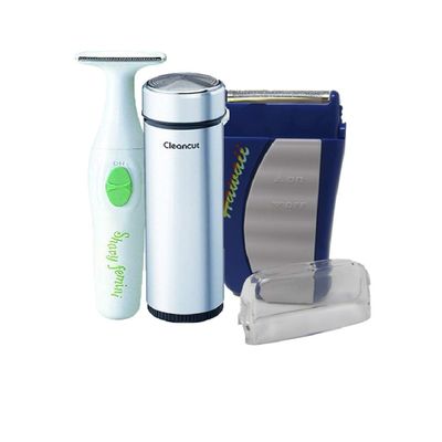 Cleancut Personal Electric Shaver & Trimmer Combo - ES412 Foil Shaver, PS335 Body Trimmer for Men & Women, Rechargeable Cordless Shaver for Face, Pubic, Intimate Areas - Made in Japan