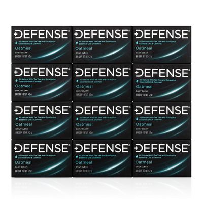 Defense Soap 12pk All Natural Oatmeal Bar Soap for Men | Made by Wrestlers with Tea Tree Oil & Eucalyptus Oil to Promote Healthy Skin