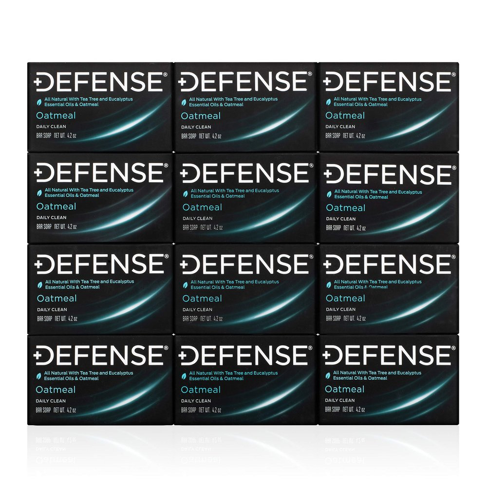 Defense Soap 12pk All Natural Oatmeal Bar Soap for Men | Made by Wrestlers with Tea Tree Oil & Eucalyptus Oil to Promote Healthy Skin
