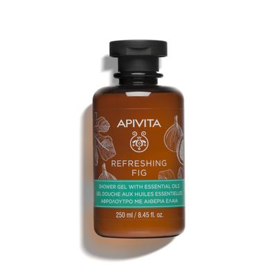 APIVITA Refreshing Fig Shower Gel | Moisturizing & Revitalizing Body Wash with Fig, Propolis & Essential Oils, 250 mL / 8.45 oz