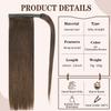 20" Human Hair Ponytail Extension 95g #4 Chocolate Brown 100% Remy Human Hair Wrap Around Long Ponytail Clip in Hair Extensions Straight One Piece Hairpiece for Women (20", Chocolate Brown) view 2