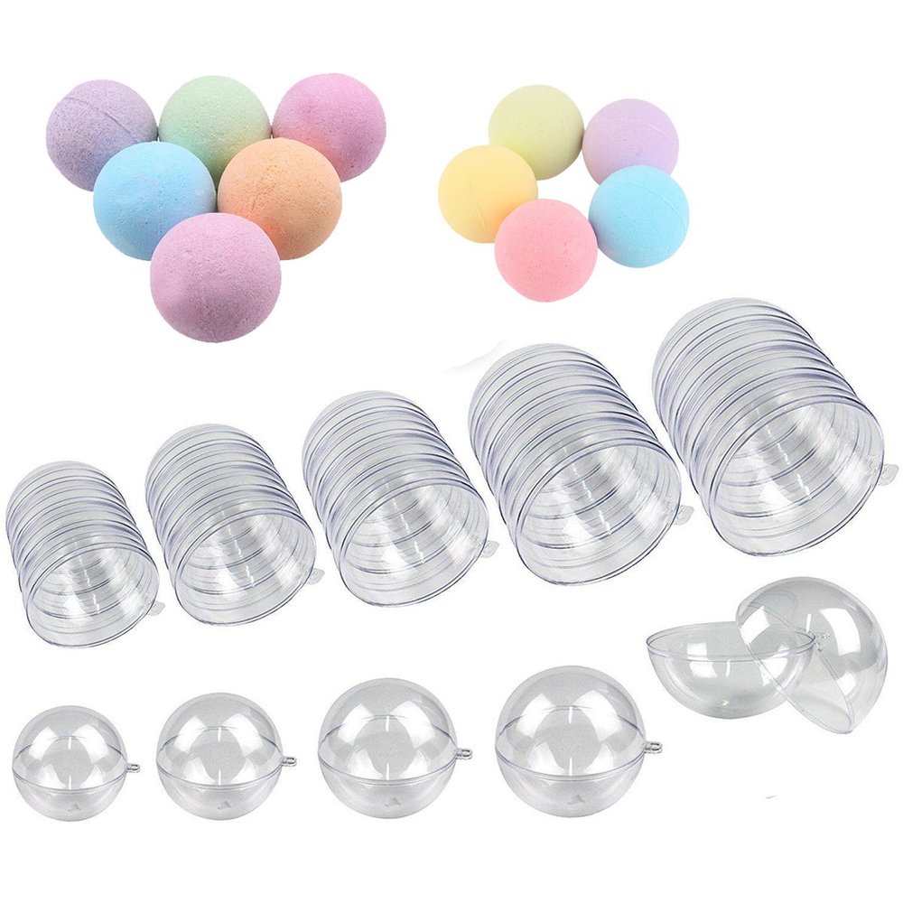 GGGarden GGGarden DIY Clear Plastic Bath Bomb Mold with Christmas Ball Decorations 4/5/6/7/8m - 4cm