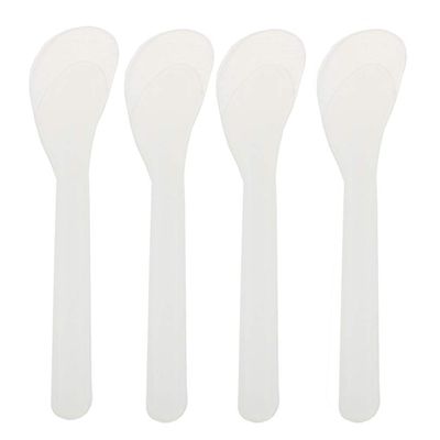 50 PCS 5 Inch Transparent Professional Plastic Facial Cream Spatula Mixing and Sampling Cream Cosmetic Spoon Facial Care DIY Accessories for Beauty Product