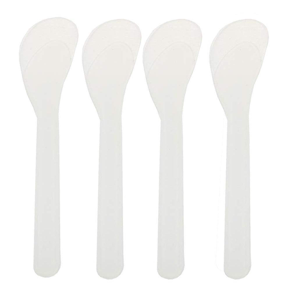 50 PCS 5 Inch Transparent Professional Plastic Facial Cream Spatula Mixing and Sampling Cream Cosmetic Spoon Facial Care DIY Accessories for Beauty Product