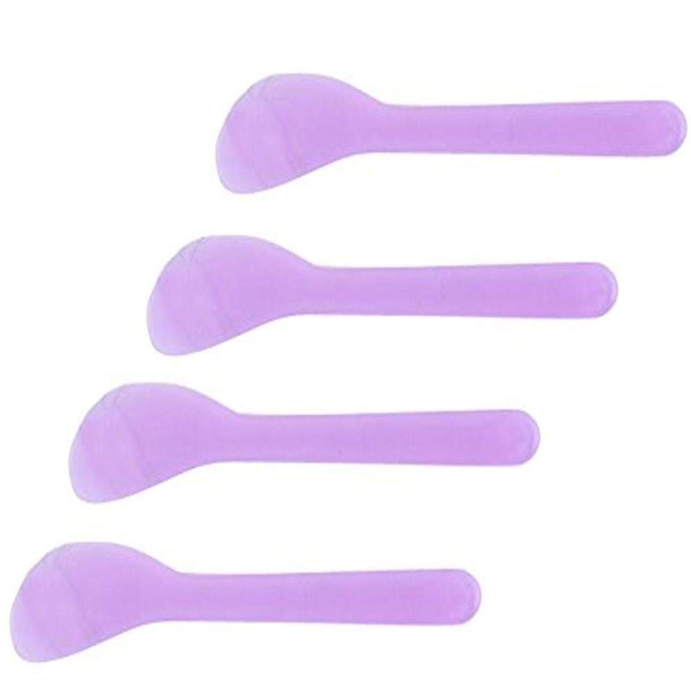 50 PCS 5 Inch Purple Professional Plastic Facial Cream Spatula Mixing and Sampling Emulsion Cream Cosmetic Spoon Facial Care DIY Accessories for Beauty Product