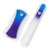 BONA Fide Beauty Glass Nail File Manicure Set, 2-Pieces Blue Ergonomic Comfort Grip Bow Ergofile for Gentle & Efficient Filing, Nail Care Tools Genuine Czech Glass view 1
