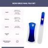 BONA Fide Beauty Glass Nail File Manicure Set, 2-Pieces Blue Ergonomic Comfort Grip Bow Ergofile for Gentle & Efficient Filing, Nail Care Tools Genuine Czech Glass view 3