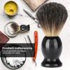 Men's Shaving Brush, Pure Shaving Brush,Black Handle,Men's Professional Hair Salon Tool,Give You Easier Shaving view 3